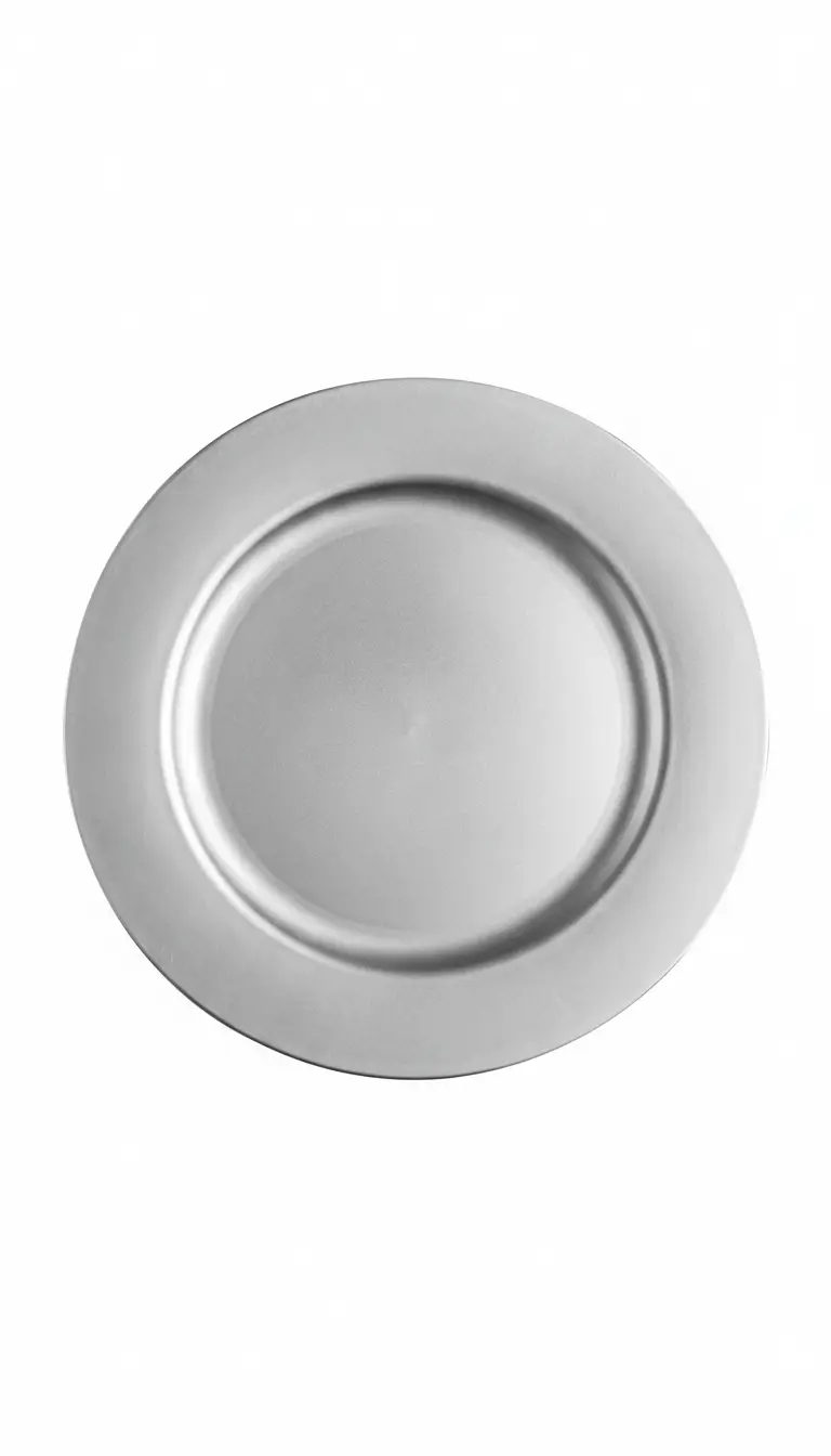 Silver plain charger plate rental for galas and formal events in Chicago suburbs