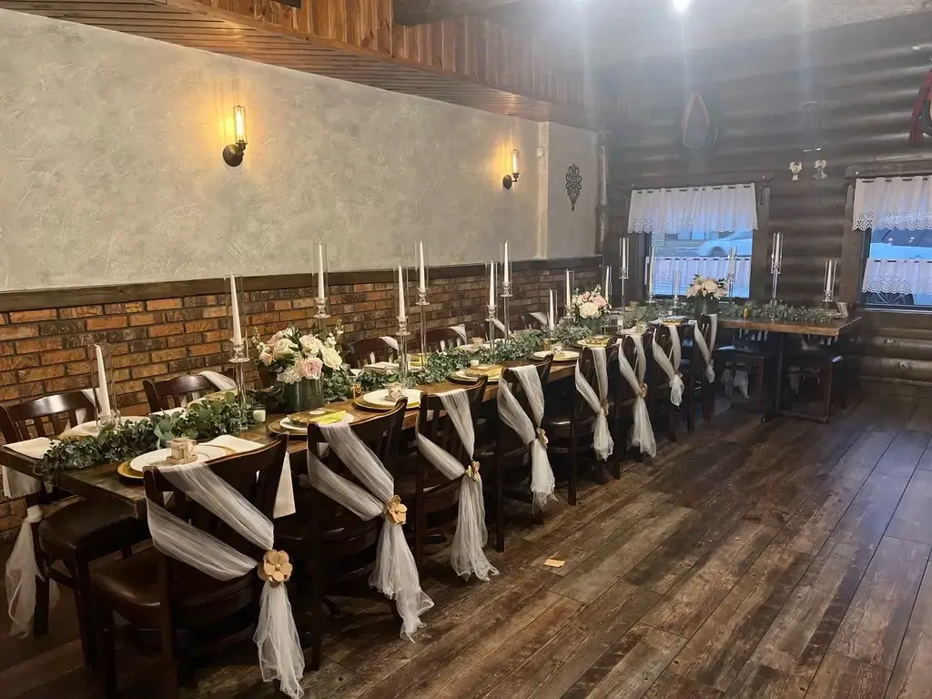 Floral centerpiece with candles decor rental for weddings and events Chicagoland IL