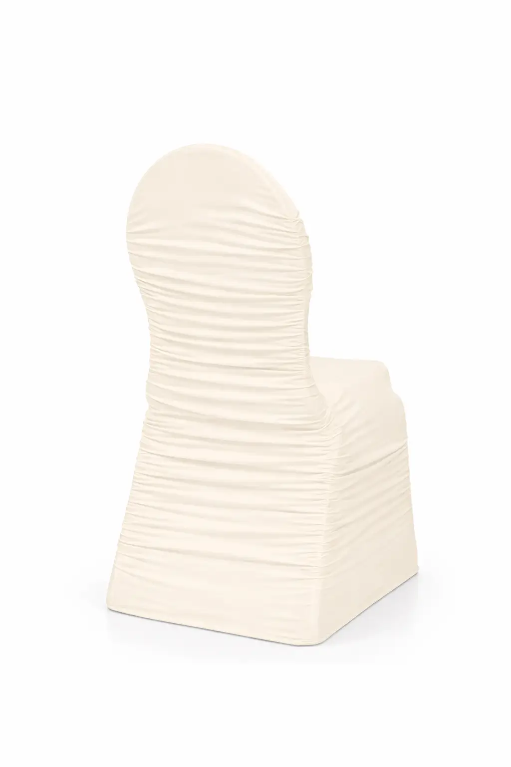 Ivory ruched chair cover rentals for weddings and formal events in Chicago suburbs