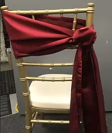 Satin rose top side chair sash rental for celebrations in Northwest Indiana