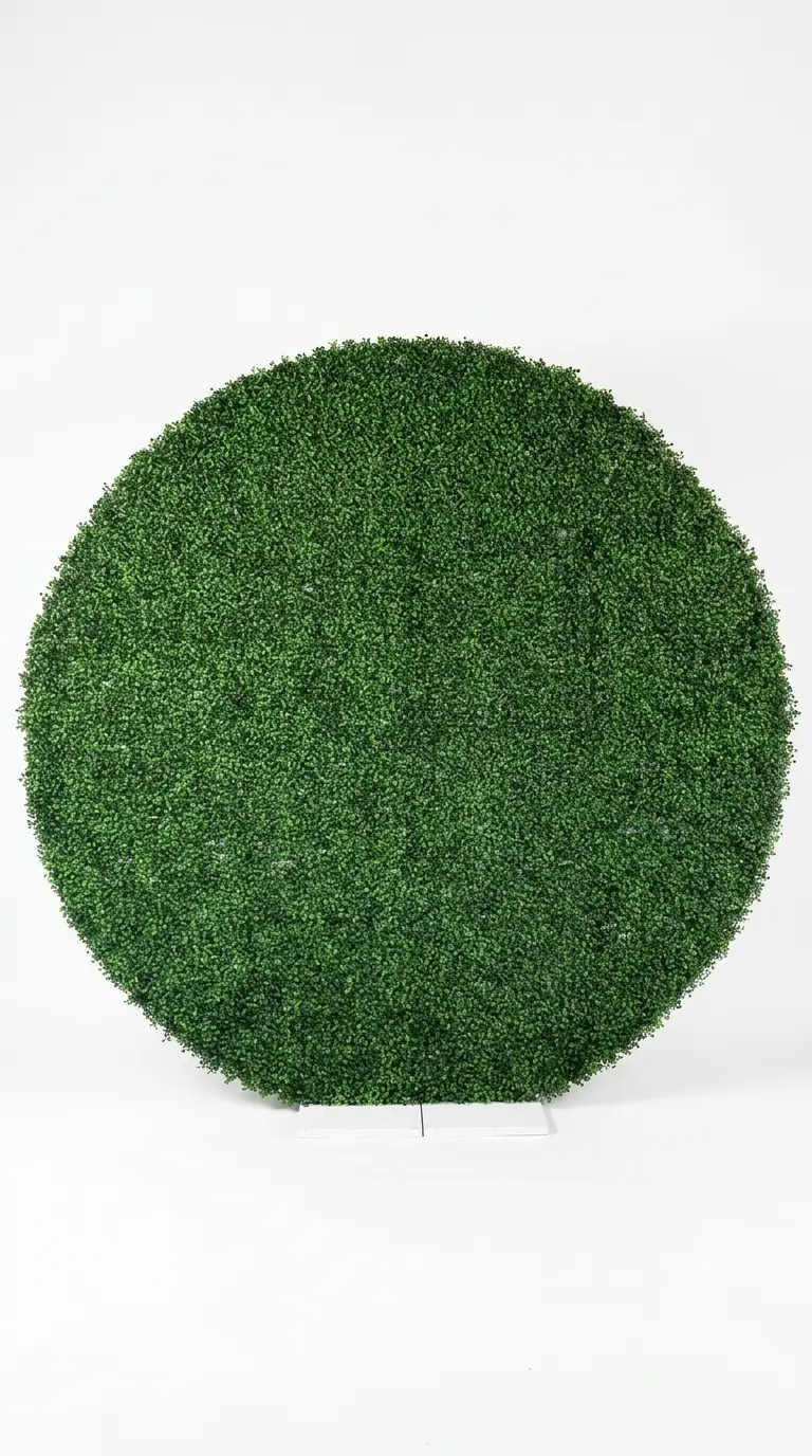Round green wall backdrop rental for photo opportunities at events in Northwest Indiana