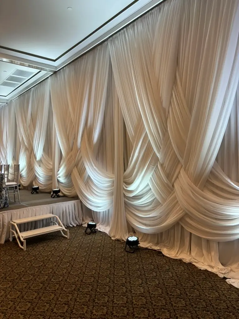 Fabric draping backdrop rental Chicago Chicagoland IL
